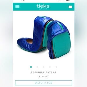 Size 9 Tieks ballet flats Sapphire Patent